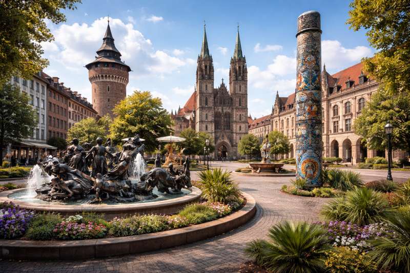 Neurenberg&colon; Toren&comma; Totems en Kleine Geheimen Speurtocht Kaart Afbeelding