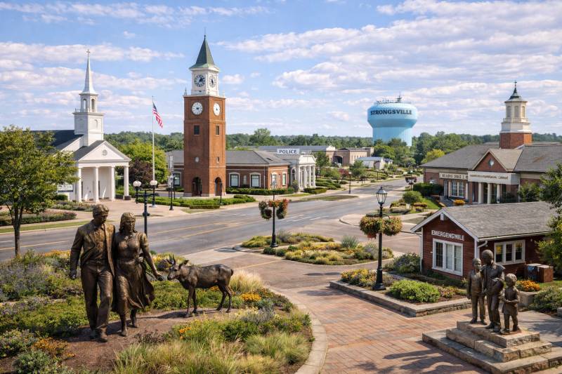 Sterke-Stad Beelden&comma; Torens & Sociale Verhalen Speurtocht kaartafbeelding